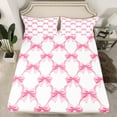thumbnail image 2 of Manfei Kawaii Bowknot Kids Full Size Sheets, Cartoon Pink Ribbon Bed Sheets, Princess Theme Sheet Sets, Lightweight Room Decor, 4-Piece, 2 of 7