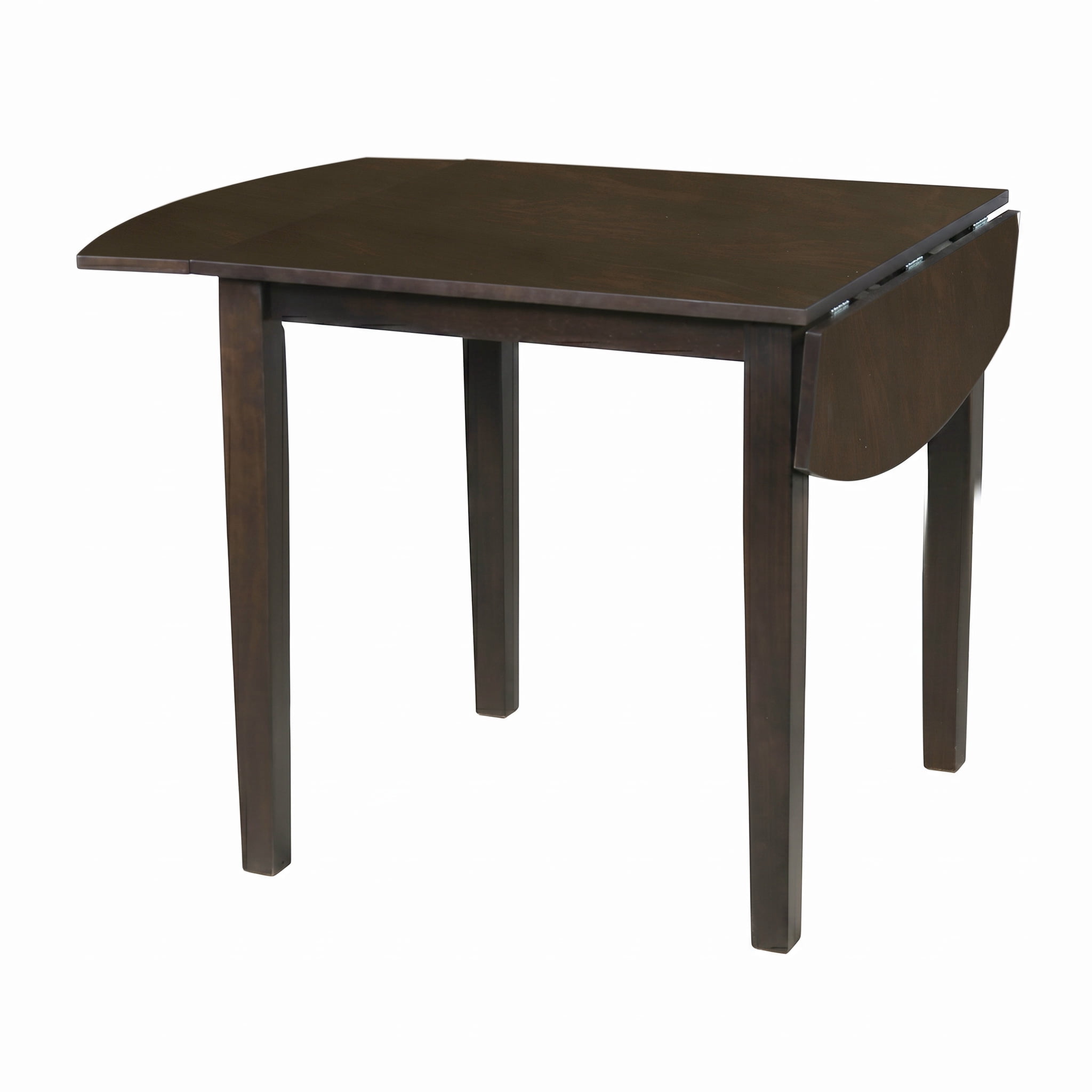 Euroco 29.5"-47.3" Extendable Dining Table for 2-4 People, Farmhouse Wooden Kitchen Table with Drop Leaf for Dining Room,Space Saving,Dark Brown