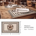 thumbnail image 3 of Placemats Set of 6, Western Texas Star Vintage Woven Placemat, Linen Place Mats for Kitchen/Dining Tables, Rustic Wreath Black Beige Plaid Washable Table Mats for Party, 3 of 8