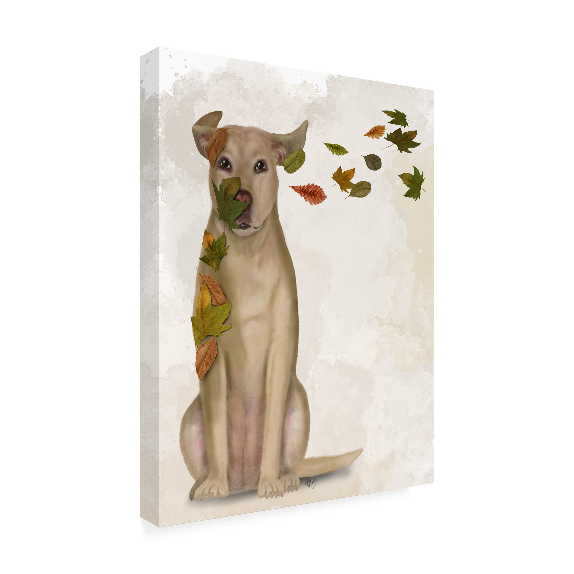 Trademark Fine Art 'Yellow Labrador Windswept and Interesting' Canvas Art by Fab Funky