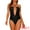 Black, variant on DARING DIVA Criss Cross Halter Cutout Swimsuit Plunge Bathing Suit S Black