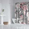 thumbnail image 4 of Ensemble de Rideau de Douche avec Doublure à Boutons-Pression, Fleurs Roses Nature Moderne (5) Rideaux de Douche Doublure de Douche Réutilisable, Rideau de Bain en Polyester Décoratif, 72x72 Pouces, 4 of 4