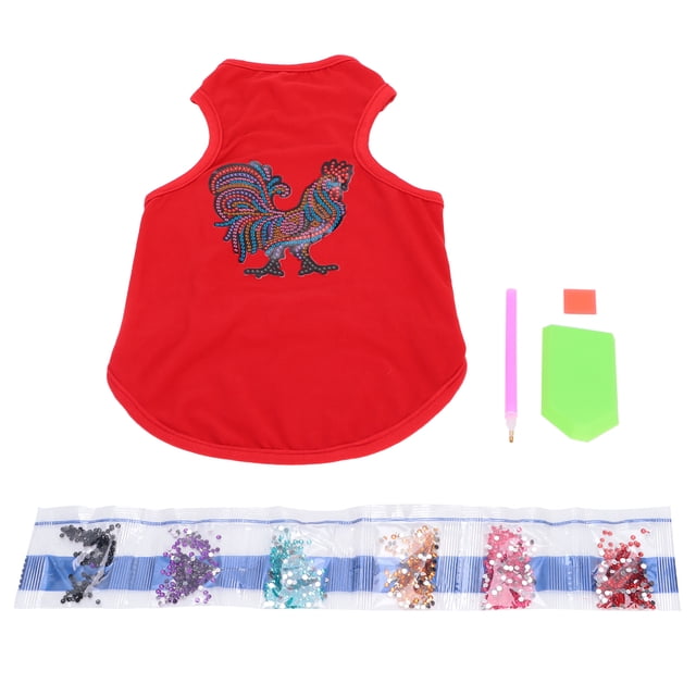 Ropa para perros Suave y cómoda Diseño de diamantes de imitación Pintura DIY Camiseta para mascotas para cachorros pequeños a medianos