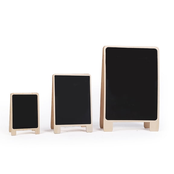 STRANDCHIC 3Pcs Wooden Standing Writing Boards Black Desktop Display Boards for Messages