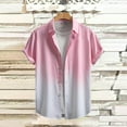 thumbnail image 2 of Button Down Shirts Mens Short Sleeve Gradient Shirt Summer Casual Beach Hawaiian Shirts, 2 of 4