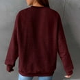 thumbnail image 5 of Women's Waffle Knit Raglan Sleeve Round Neck Long Sleeve No Hood Sweatshirt with Pocket, Fashion Casual Pullover Top for Daily Wear, Casual Activities, Festival and Work Outfits Wine XXXL, 5 of 8