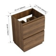 thumbnail image 2 of 24-Inch Bathroom Vanity with Double Drawers, Freestanding Space-Saving Storage Cabinet for Small Bathrooms, Engineered Wood in Warm Brown (Vanity Only), 2 of 9