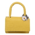 thumbnail image 2 of Bolsa Bolso bandolera de hombro con margaritas en relieve de color puro de PU para mujer retro (amarillo) Tmvgtek Para estrenar, 2 of 9