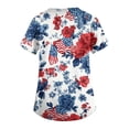 thumbnail image 4 of America 250 Scrub Tops for Women Usa Flag Print 1776-2026 Patriotic Star Short Sleeve Tops V Neck Relaxed Fit Comfy Nursing Uniforms with Pockets, #01 Red, XXL, 4 of 4