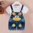 thumbnail image 2 of ZHUASHUM Pants For Boys Girls Toddler Cute Cartoon Jean Summer Children'S Pants Baby Jumpsuit Monkey Outfit Suspenders Denim Shorts 18-24 Months H, 2 of 9