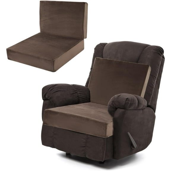 Foam Recliner Chair Seat Cushion with Lumbar port Pillow for Elderly Back port Extra Large Non-Slip Thicker portive Chair Pad 13 Height Backrest Cushion Brown
