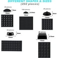 thumbnail image 2 of 202 Pcs Combo Pack Clear Adhesive Bumper Pads, Round Spherical Square, Black, Self Adhesive Sound Dampening Transparent Rubber Feet Pads for Cabinet Doors Drawers Glass Tops Picture Frames Boards, 2 of 5