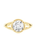 thumbnail image 3 of Rosec Jewels Solitaire Moissanite Round Engagement Ring 2 Carat - 8 mm - Split Shank Ring for Women - D-VS1 Quality, 14K Yellow Gold, US 5.00, 3 of 7