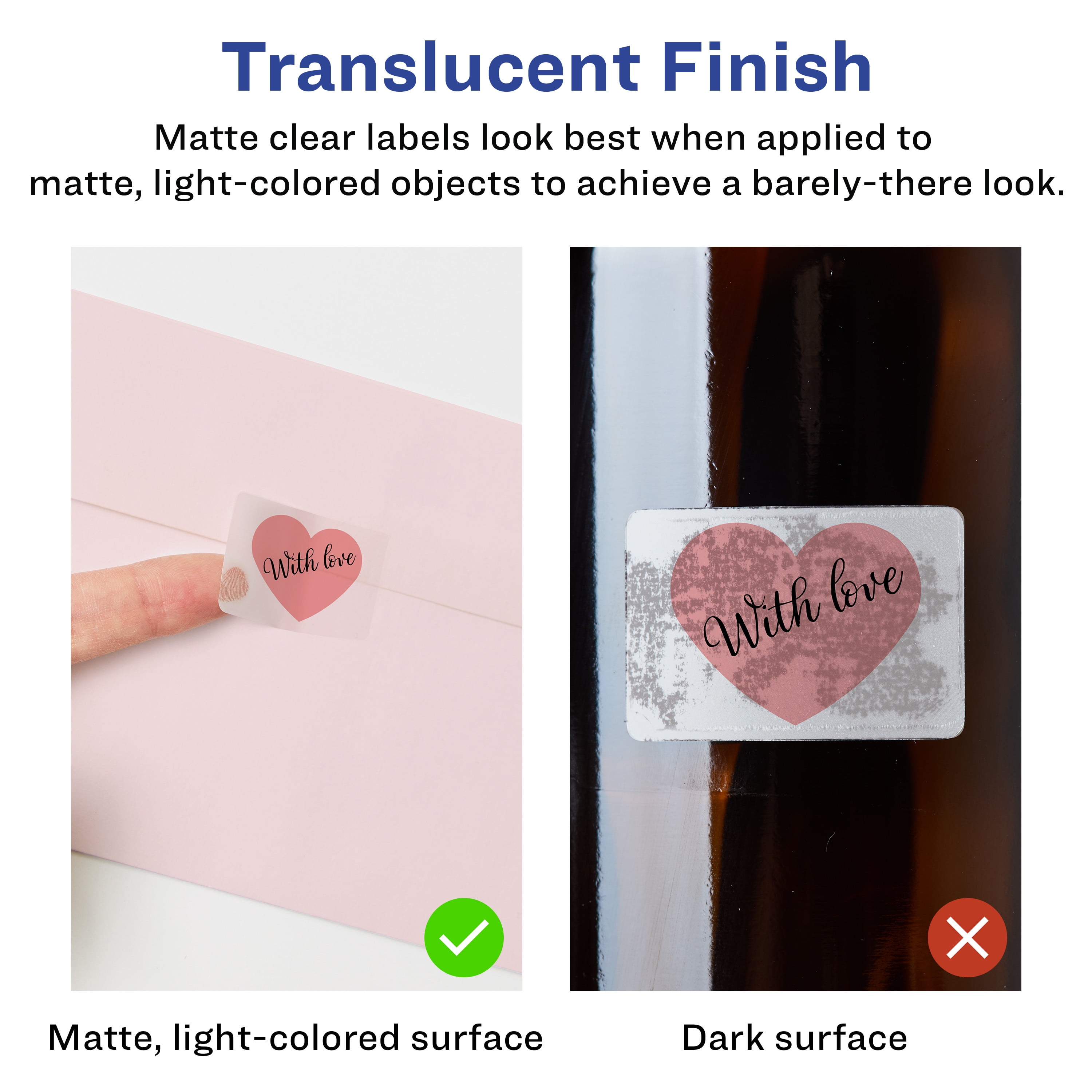 Avery Matte Clear Rectangle Labels, 2" x 2-5/8", 750 Total