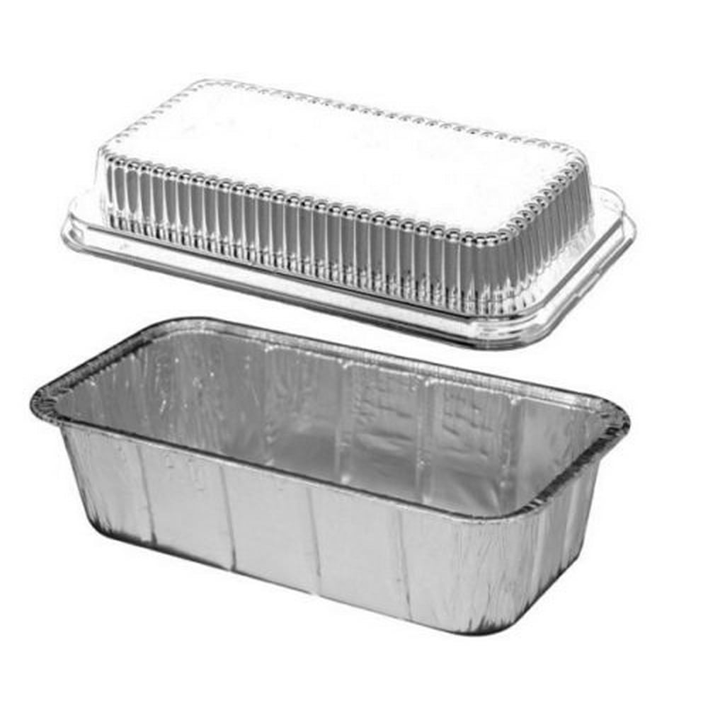 Handi-Foil Disposable Aluminum 2 Lb. Loaf Pan with Clear Plastic Snap