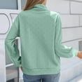 thumbnail image 5 of Ailaofu Fall Long Sleeve Tops for Women Quarter Zip Pullover Dressy Casual Textured Blouse Lapel Neck Shirt, 5 of 7