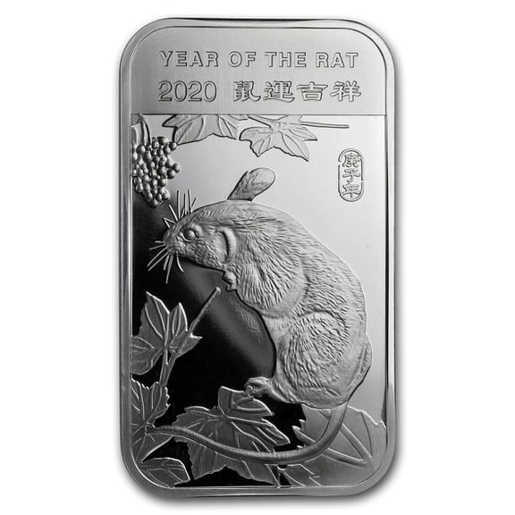 1 oz Silver Bar - APMEX (2020 Year of the Rat)