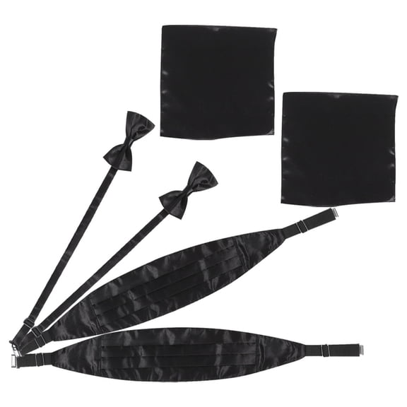 CTIRCHIU 6Pcs Suit Accessories Set with Formal Bowtie in Black for Gentlemen for Business and Weddings