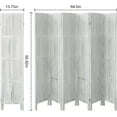 thumbnail image 5 of 6 Panel Room Divider, 5.6Ft Tung Wood Room Divider, Vintage Minimalist Room Dividers Wall, Room Dividers and Folding Privacy Screens, Partition Room Dividers for Bedroom, White, 5 of 9