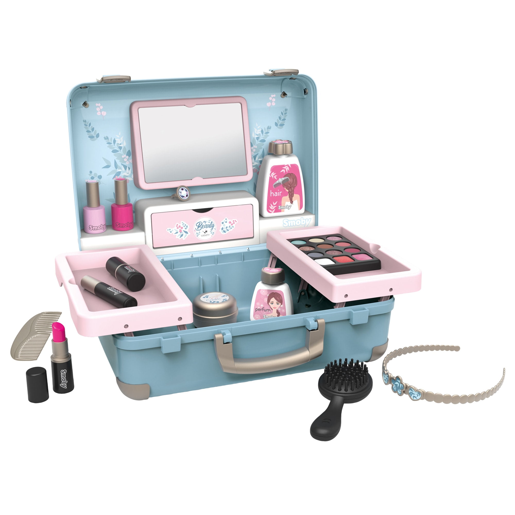 My Beauty Vanity Carry Case 13 Accessory Portable Case, Kids Role Play, Smoby, Ages 3