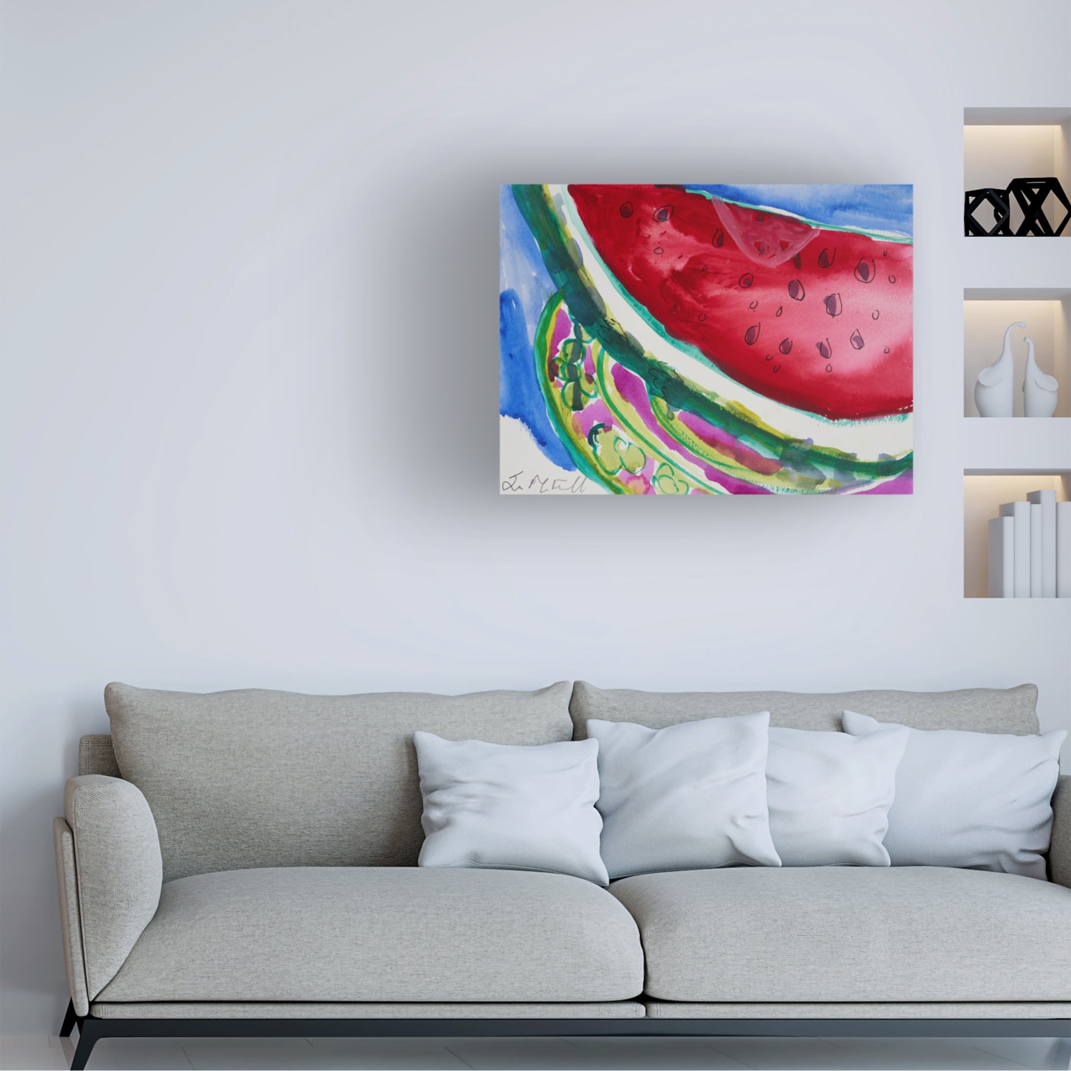 Canvas Wall Art - Erin McGee Ferrell 'Watermelon VI' Wall Art for Living Room, Bedroom, or Office Décor by Trademark Fine Art - 19 x 14 Inches