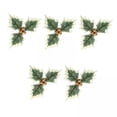 thumbnail image 1 of Bayas de acebo,hojas ,Guirnalda de adornos de hojas de Navidad,Hoja de bayas navideñas,bayas de acebo,hojas ,Accesorios de tallos de bayas artificiales falsos,corona,Flor, 1 of 8