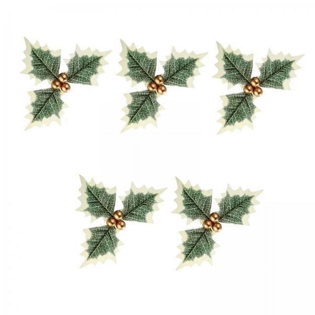 Bayas de acebo,hojas ,Guirnalda de adornos de hojas de Navidad,Hoja de bayas navideñas,bayas de acebo,hojas ,Accesorios de tallos de bayas artificiales falsos,corona,Flor