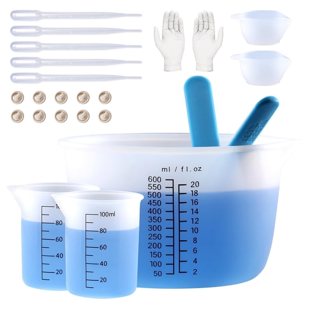 Set de Vasos Medidores de Silicona LET'S RESIN 600ml y 100ml