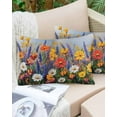 thumbnail image 6 of Vintage Floral Throw Pillow Cover 20 x 30 Inch Decorative Pillow Cover Spring Oil Painting Abstract Botanical Lumbar Pillowcase Seasonal Rectangle Cushion Case for Couch Sofa Bed Living Room, 6 of 7