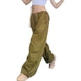 thumbnail image 6 of Seyurigaoka Women Juniors Low Waist Baggy Cargo Pants Indie Aesthetic Drawstring Loose Pocket Jogger Trousers Hippie Punk Streetwear for Teen Girls, 6 of 9