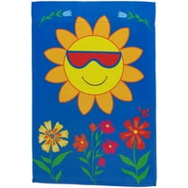 Northlight Smiling Sun Floral Outdoor Garden Flag 18" x 12.5" - 18" x 12.5"