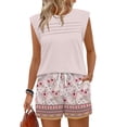 thumbnail image 5 of Two Piece Sets for Women Trendy Short Sets Beach Vacation Clothes Airport Travel Cruise Summer Outfits Light pink 2XL, 5 of 6