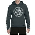 thumbnail image 2 of Wild Bobby, Faith Hope & Love Three Things That Last Forever Inspirational/Christian Unisex Graphic Hoodie Sweatshirt, Charcoal, 3X-Large, 2 of 6