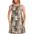 thumbnail image 1 of Gaeub Robe Sans Manches Imprimé Ours Dessin Animé pour Femmes, Robe Décontractée de Plage, Robe d'Été Maxi Ample avec Poches, 1 of 7