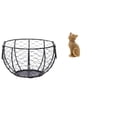 thumbnail image 1 of Cesta De Alambre Para Guardar Huevos, Cesta Tejida De Alambre De Hierro, Cesta De Frutas Y Verduras Campestres, Estatua De Gato, Figura Decorativa De Resina, Adorno De Escritorio Coleccionable,, 1 of 8