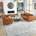 thumbnail image 4 of Base Mid-Century Modern Living Room Sofa in Tan Leather (Set of 2), 4 of 6