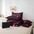 thumbnail image 4 of Erosebridal Gaming Bedding Sets Full Size 7 Pieces , Abstract Lines Bed in a Bag, Black Hot Pink, Reversible, 4 of 5