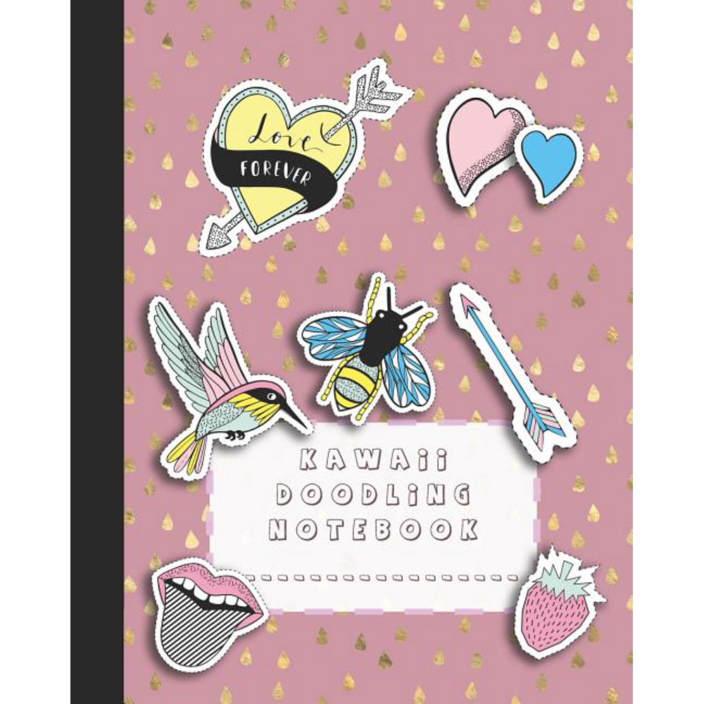 Kawaii doodling notebook A large composition notebooks with colouring