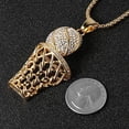 thumbnail image 4 of Jinsinto Mens 18k Gold Silver Plated Basketball Rim CZ Inlay Pendant Hip Hop Box Chain gold, 4 of 5