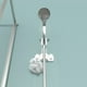 thumbnail image 1 of Soporte ajustable de ducha sin taladro | Soporte para boquilla solar de flor giratoria | Base de pared para baño | Plástico | Blanco Gris | 12x9,5x2,6cm | Estable, fácil de instalar, uso versátil, 1 of 6