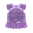 thumbnail image 4 of YEAHDOR Girls Halloween Birthday Mermaid Dress Up Costume T-Shirt Sequins Ruffles Crop Top, 4 of 6
