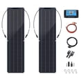 thumbnail image 1 of TFixol Dual Solar Panel Kit with 40A Controller for Home, RV, Yacht, and Camping - Black/White, 50W, 21% Efficiency, 700V DC, Weatherproof Design, 1 of 7