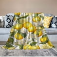 thumbnail image 2 of HENGT  Lemon Floral Blanket Yellow Fruits Green Leaves Print Gifts for Women Kids Girls Home Bedroom Living Room Decor Soft Cozy Lightweight Throw Blankets White, 2 of 6