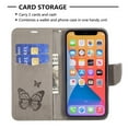 thumbnail image 3 of Allytech Case for iPhone 13 Mini Wallet Case with Card Slots, Embossed Butterfly PU Leather Folio Flip Stand Protective Magnetic Snap Case wtih Hand Strap for iPhone 13 Mini 5.4" 2021, Gray, 3 of 4