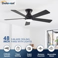 thumbnail image 2 of Ventilador de techo Dolavast de 48" con luz, control remoto y motor DC regulable, 2 of 8