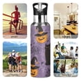 thumbnail image 7 of Yayeee 20oz Insulated Water Bottle Double Wall Stainless Steel with Flip Straw Lid, Purple Halloween Black Cat, 7 of 7