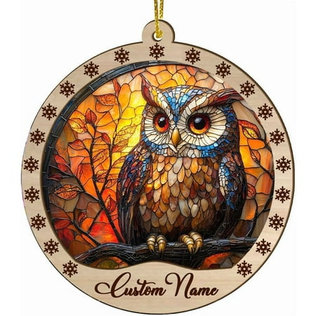 Christmas Suncatcher Owl Owl Ornament Owl Decorations Owl 2072TG17 cxEjo5