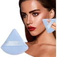thumbnail image 3 of 4 Pcs Triangle Powder Puff Face Makeup Sponge,Loose Powder Body Powder, Cosmetic Foundation Sponge Velour Setting Powder Puff Wet Dry Beauty Makeup Tool (G, One Size), 3 of 5