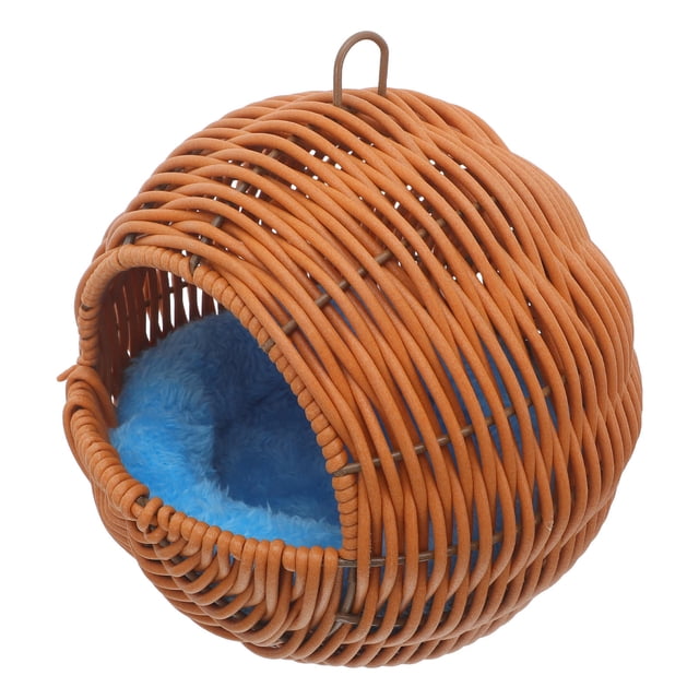 Luxshiny Refugio Colgante Para Pájaros En Ratán Sintético Marrón Para Jardín Y Hogar