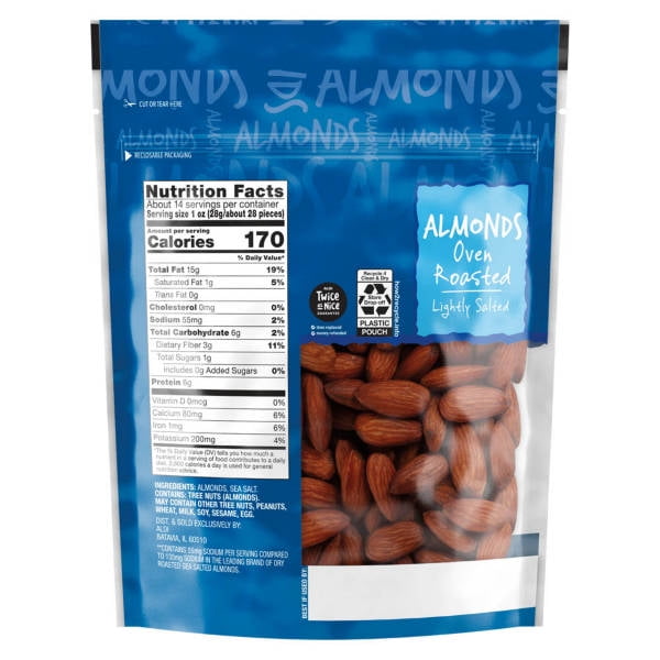Oven Roasted and Lightly Salted Almonds, 14 oz- Pack of 3